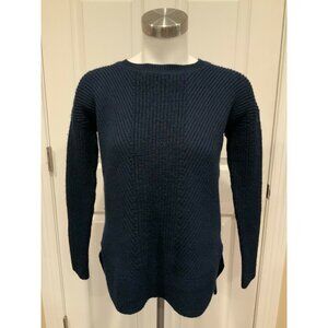 Athleta Navy Blue Knit Sweater W/ Crew Neck, Size XXS (US)